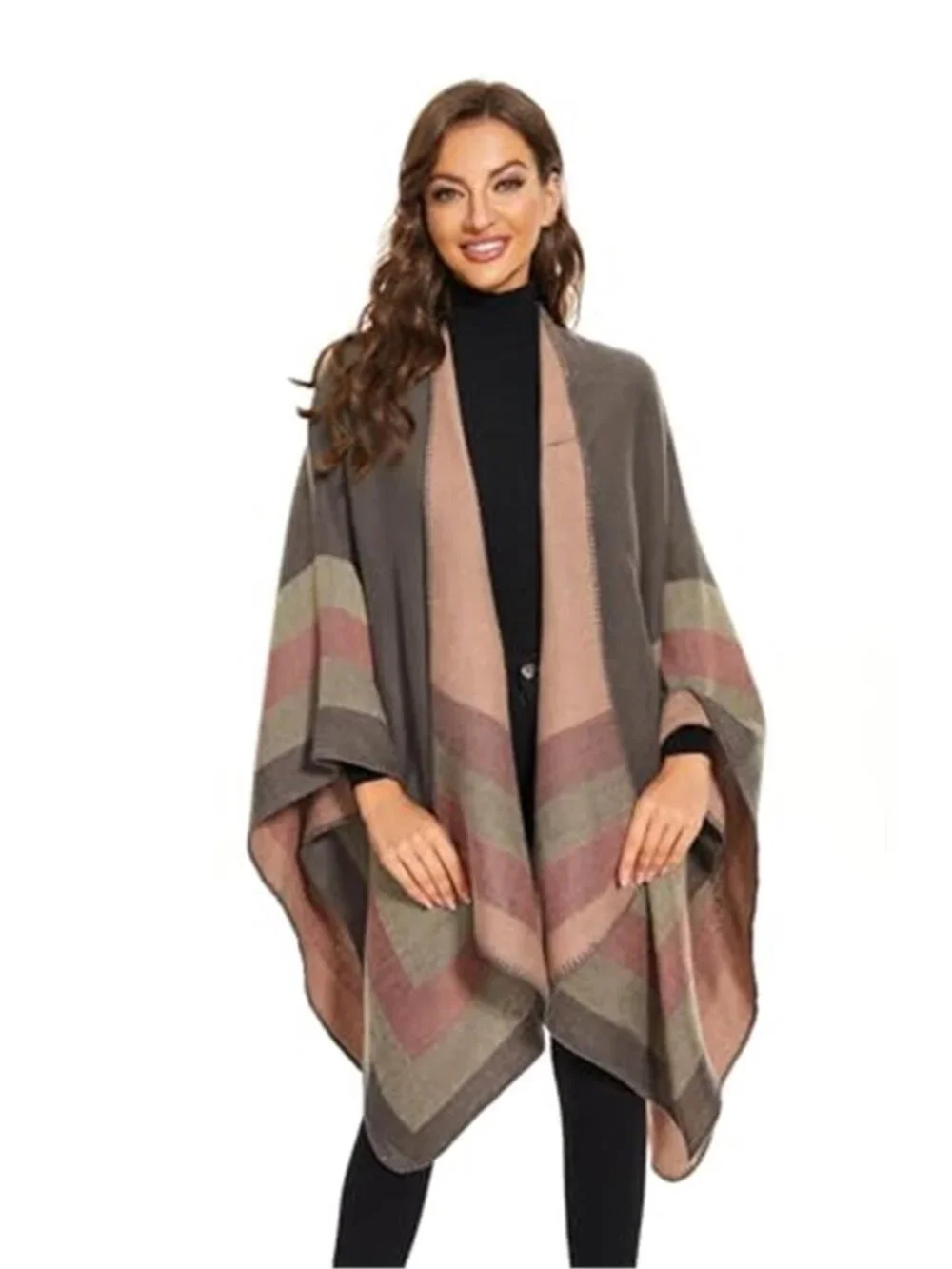 Shawl Wraps for Women, Elegant Knitted Cape Open Front Poncho Scarf Blanket